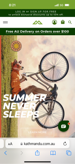 Kathmandu pwa site screenshot