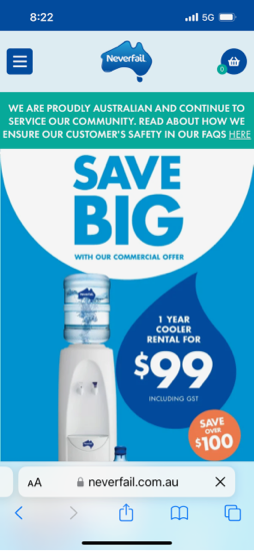 Neverfail pwa site screenshoot