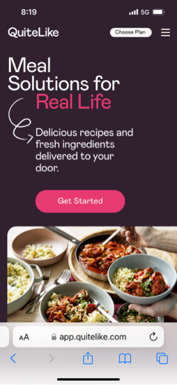 QuiteLike pwa site screenshot
