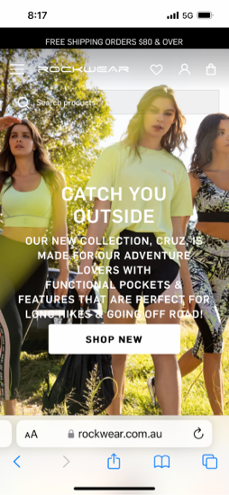 Rockwear pwa site screenshot